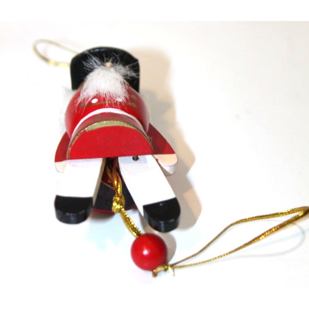 Vintage Wooden Nutcracker Articulated Wooden Pull String Toy Christmas Ornament - Picture 6 of 8